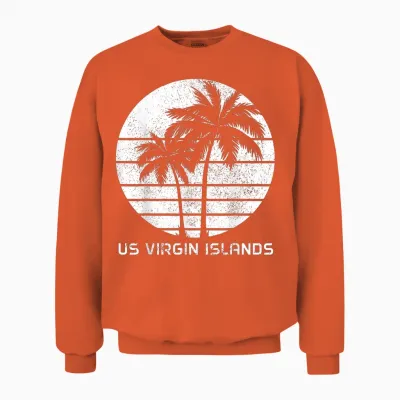 Vacances Aux îles Vierges Américaines | Pride Beach | Usvi Vintage Unisex Sweatshirt - Orange