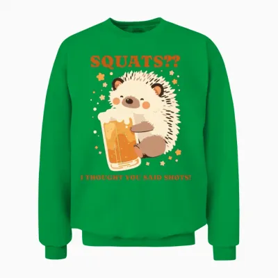 Funny Animal T-Shirt Design, Fitness and Wellness Unisex Sweatshirt - Irish Green