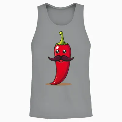 Cool Aussehendes Chili Mit Schnurrbart Für Bartpfeffer-Liebhaber Unisex Tank Top - Sport Grey