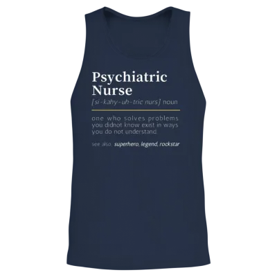 Psychiatric Nurse Noun Unisex Tank Top - Navy