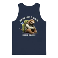 Hiking Like a Sloth | Taking It Slow and Enjoying Unisex Tank Top - Navy – 1