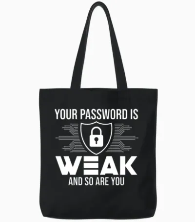 Funny Cybersecurity Computer Security Tote Bags - Black