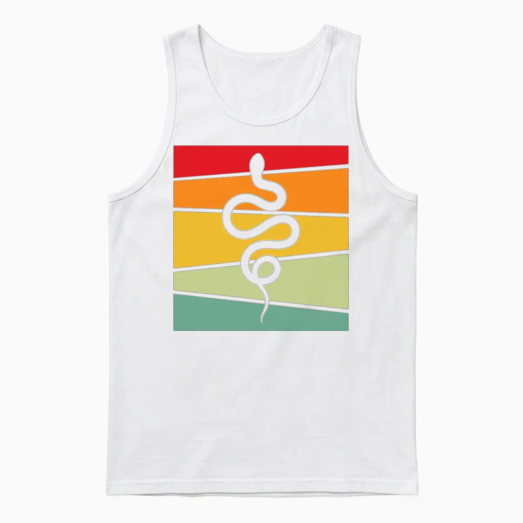 Snake Retro Reptiles & Exotics Gift Unisex Tank Top in White