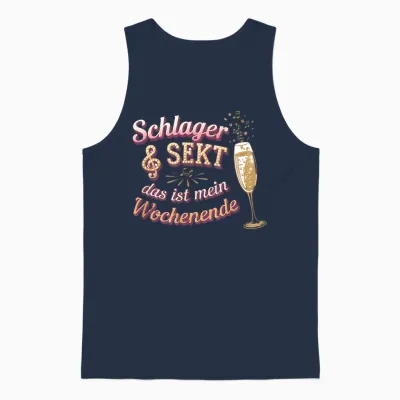Schlager & Sekt Das Ist Mein Wochenende Unisex Tank Top - Navy