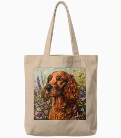 Dog Irish Setter Red Tote Bags - Natural