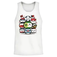Countryball Characters Depicted in Their Iconic Unisex Tank Top - White – 2