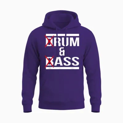 Drum and Bass Unisex Adult T-Shirt Black S Unisex Hoodie - Purple