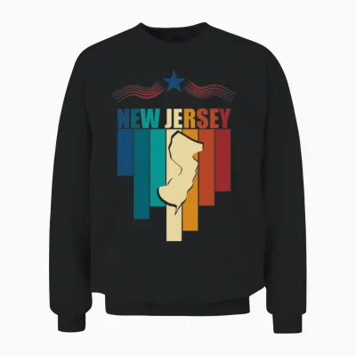 New Jersey Retro Unisex Sweatshirt - Black