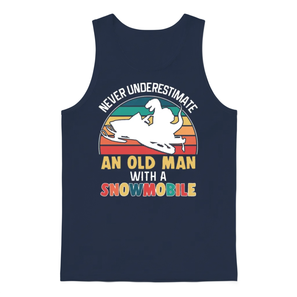 Funny Snowmobile Ride Snowmobiling Unisex Tank Top - Navy