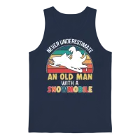Funny Snowmobile Ride Snowmobiling Unisex Tank Top - Navy – 1