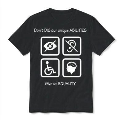 Equality for People with Disabilites Unisex T-Shirt - Black