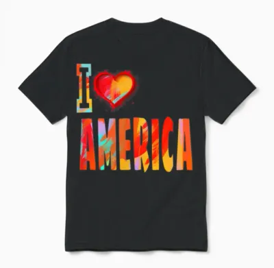 I Love America Unisex T-Shirt - Black