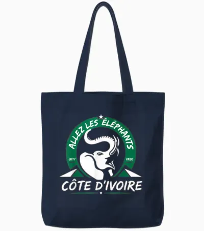 Ivory Coast Pride Cote D'ivoire Heritage Elephant Tote Bags - Navy