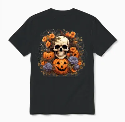 Indie Skull Design Halloween Gift Unisex T-Shirt - Black
