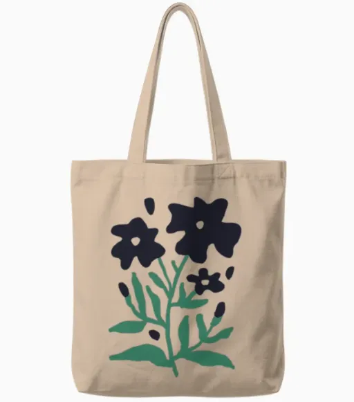 Elegant Floral Design - & Botanical Tote Bags in Natural
