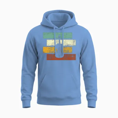 Violin Retro Unisex Hoodie - Carolina Blue