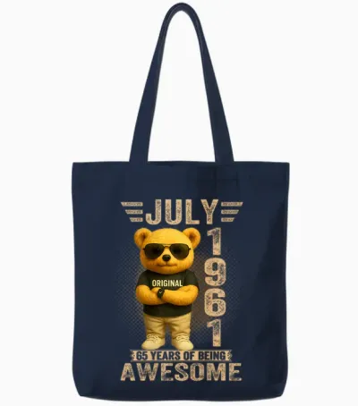 Ours En Peluche 65 Ans Juillet 1961 Pour Femme Tote Bags - Navy