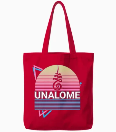 Unalome Retro Tote Bags - Red