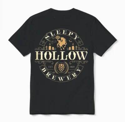 Sleepy Hollow Brewery Inn Halloween Salem Party Headless Unisex T-Shirt - Black