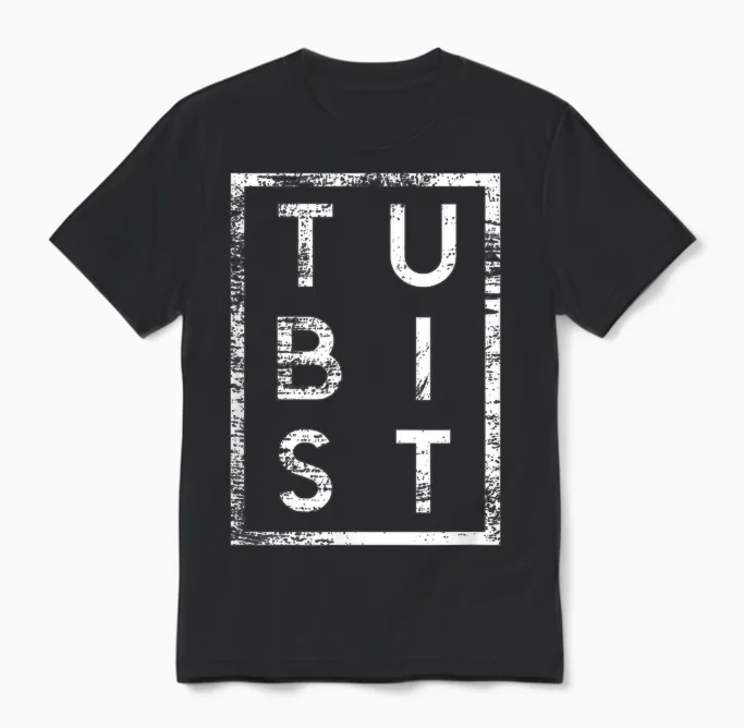 Tubist Minimalismus Tuba Tubaspieler Unisex T-Shirt in Black