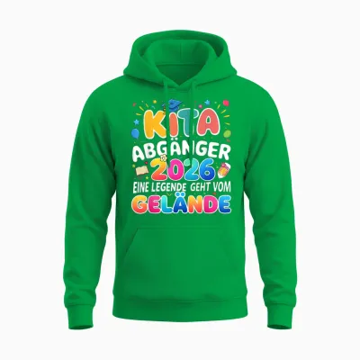 Kita Abgänger 2026 Einschulung Schulkind Junge Mädchen Unisex Hoodie - Irish Green