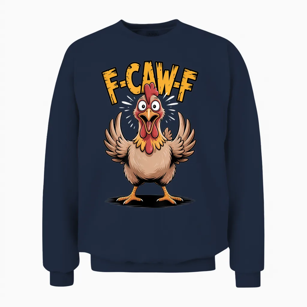 F-Caw-F Huhn Hahn Meme Lustiger Huhn-Humor Unisex Sweatshirt in Navy