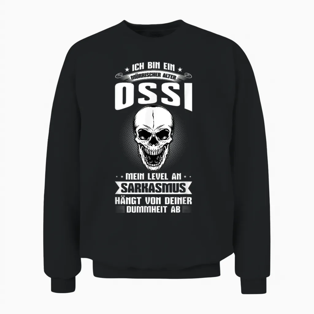 Ossi & Ostdeutschland Geschenk Unisex T-Shirt Schwarz Classic Half Sleeve Crew Neck T-Shirt Klein S Unisex Sweatshirt in Black