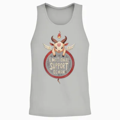 Funny Emotional Support Demon Kawaii Baphomet Goth T-Shirt, Black Unisex Tank Top - Ash