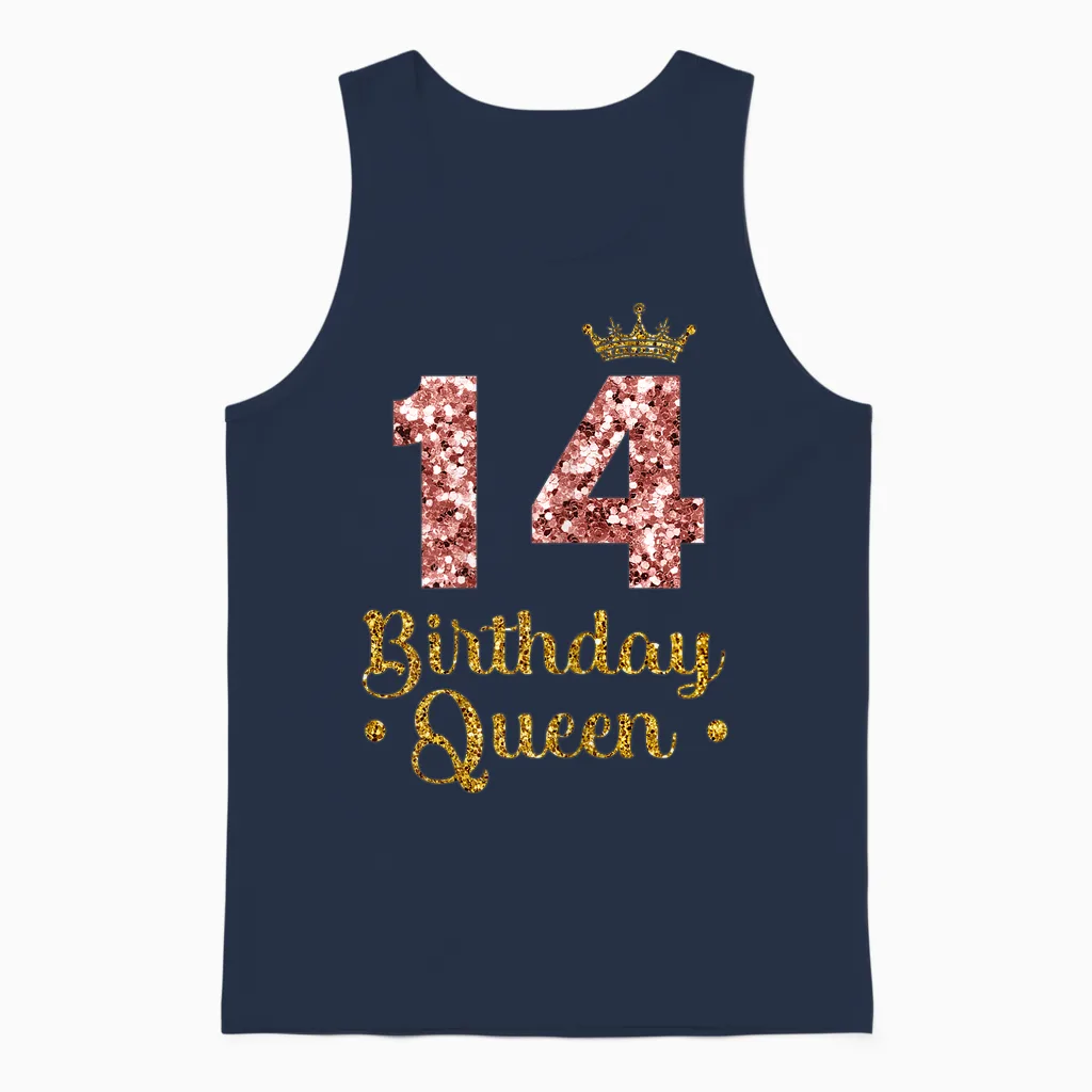 Damen 14. Königin Geburtstag 14 Jahre 14 Unisex Tank Top in Navy