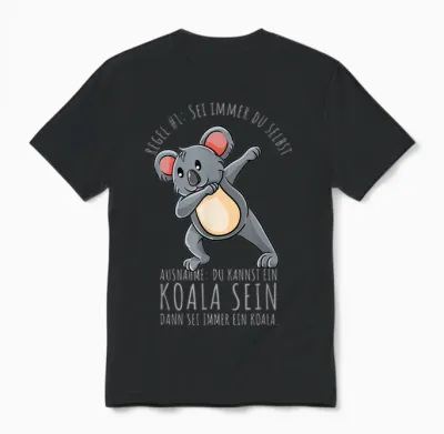 Sei Immer Du Selbst Mädchen Koala Unisex T-Shirt - Black