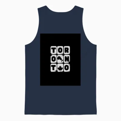 Toronto Explore Travel Illustrative Quote Unisex Tank Top - Navy