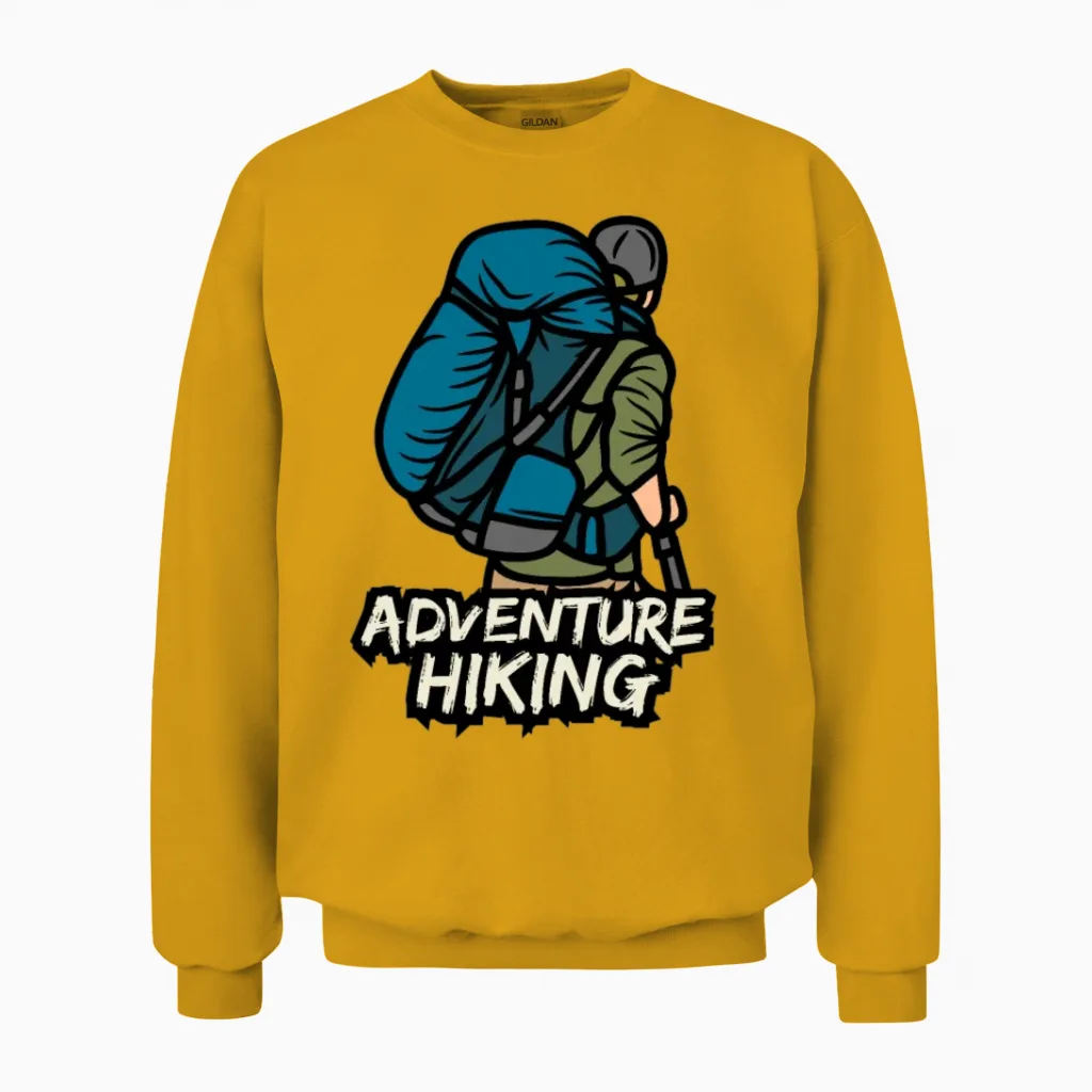Adventure Hiking & Outdoors Unisex Sweatshirt in Gold