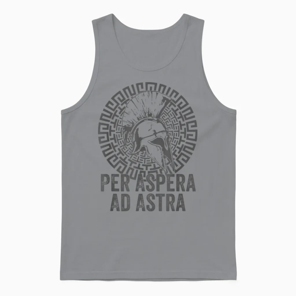 Stoische Philosophie Grau Hellenistisch per Aspera Ad Astra Unisex Tank Top in Sport Grey