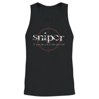 Sniper if You Run You'll Only Die Tired Unisex Tank Top - Black – 2
