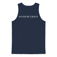 Saved by Grace Christian & Faith Unisex Tank Top - Navy – 1