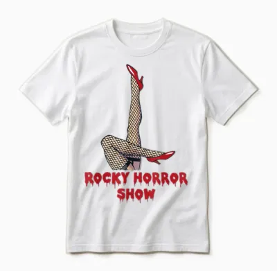 Rocky Horror Show Logo with Legs Up Unisex T-Shirt - White
