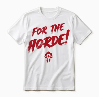 World of Warcraft for the Horde! Epic Quote Big Chest Logo Unisex T-Shirt - White