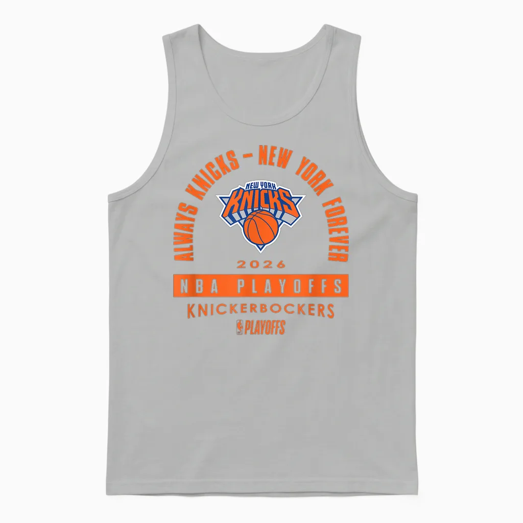 Nba 2026 Playoffs Mantra Knicks Over the Rainbow Unisex Tank Top in Ash