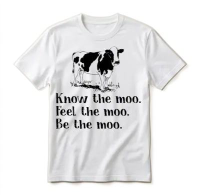 Know the Moo Feel the Moo Be the Moo Cow Unisex T-Shirt - White