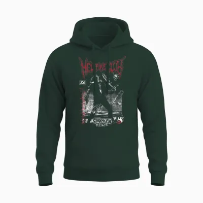 Stranger Things Eddie Hellfire Officially Licensed Unisex Hoodie - Forest
