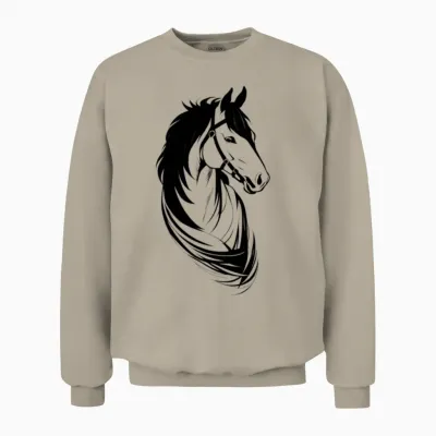 Black Horse Unisex Sweatshirt - Sand