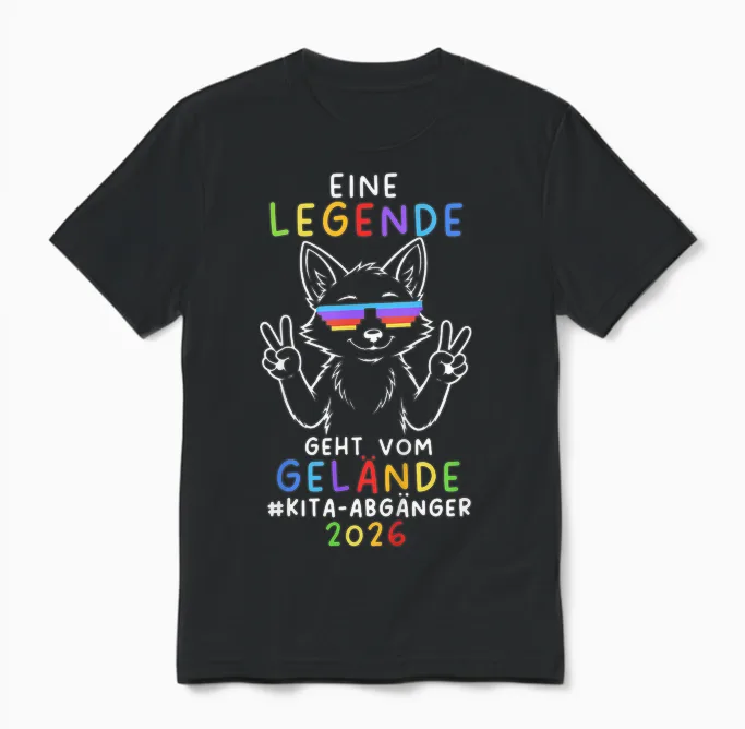 Kinder Legende Geht Vom Gelände Fuchs Kindergarten Abgänger 2026 Unisex T-Shirt in Black
