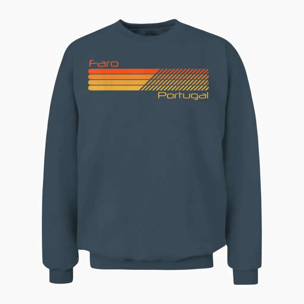 Rétro Faro Portugal Unisex Sweatshirt in Dark Heather