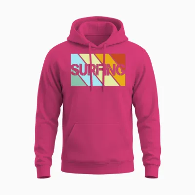 Surfing Retro Unisex Hoodie - Heliconia
