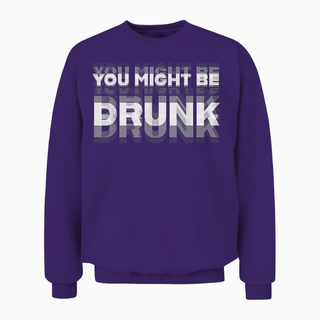 Tu Es Peut-être Soûl Unisex Sweatshirt in Purple