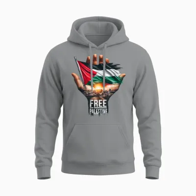 Free Palestine, Palestine, Gaza, Palestinian Pride Gift T-Shirt, Black, S Unisex Hoodie - Sport Grey
