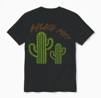 Cactus Retro Unisex T-Shirt - Black