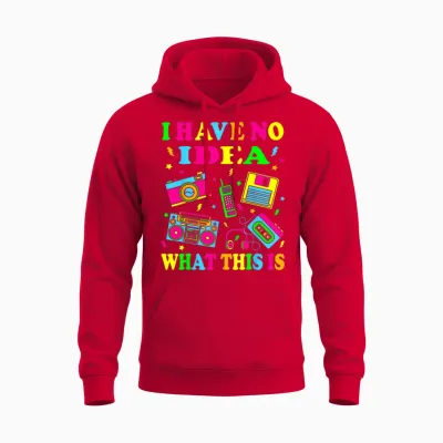 I Have No Idea What This Is Men Women Kids 70s 80s 90s Funny Unisex Hoodie - Red