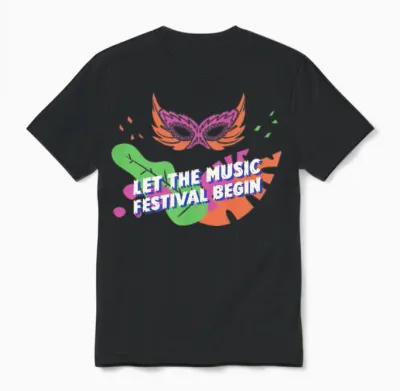 Let the Music Festival Begin Unisex T-Shirt - Black