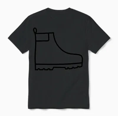 Hiking Boot Unisex T-Shirt - Black